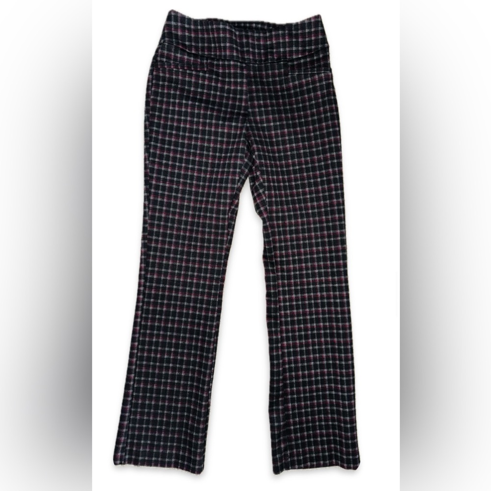 The 7th Avenue New York & Co Plaid Signature Fit Pull-On Boot Cut Pants. - Picture 2 of 9